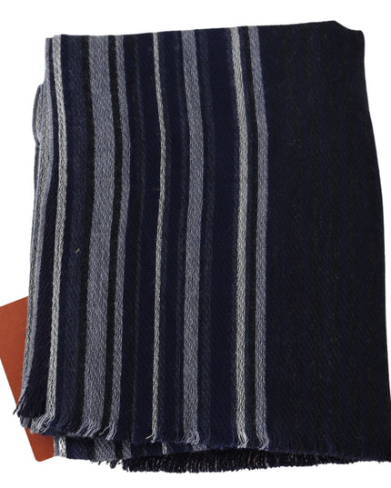 Missoni Multicolor Wool Striped Unisex Wrap Fringes Shawl