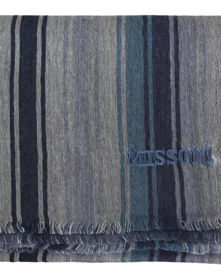 Missoni Multicolor Wool Striped Unisex Neck Wrap Shawl