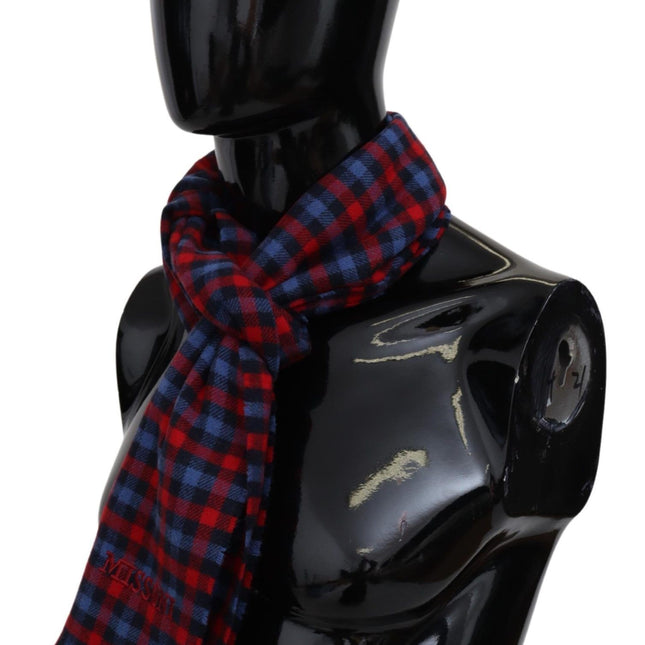 Missoni Multicolor Check Wool Unisex Neck Wrap Shawl