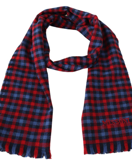 Missoni Multicolor Check Wool Unisex Neck Wrap Shawl