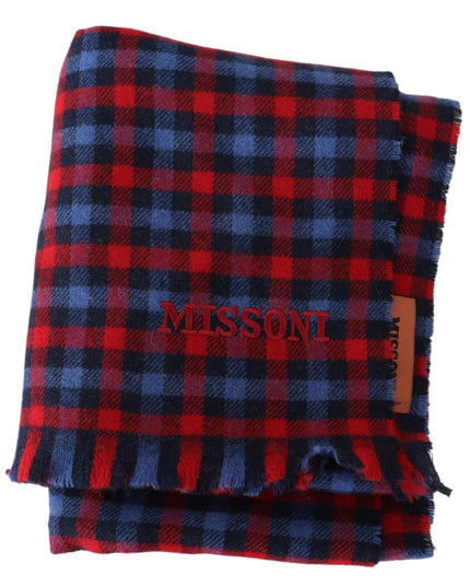 Missoni Multicolor Check Wool Unisex Neck Wrap Shawl