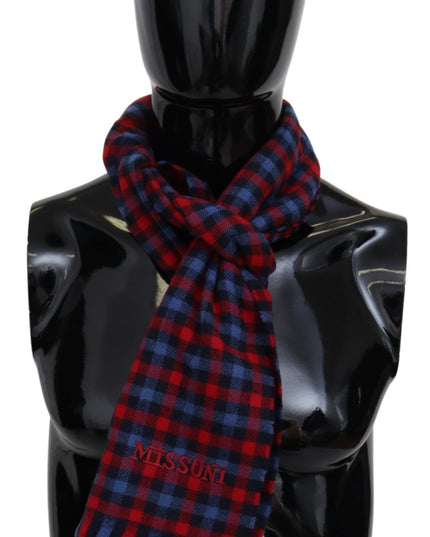 Missoni Multicolor Check Wool Unisex Neck Wrap Shawl