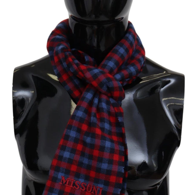 Missoni Multicolor Check Wool Unisex Neck Wrap Shawl