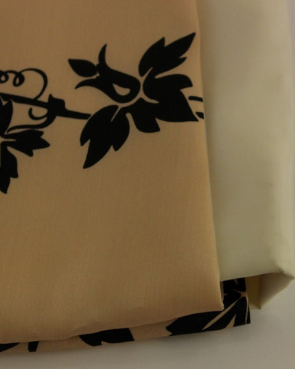 Caterina Gatta Beige Floral Print Silk Mini Skirt