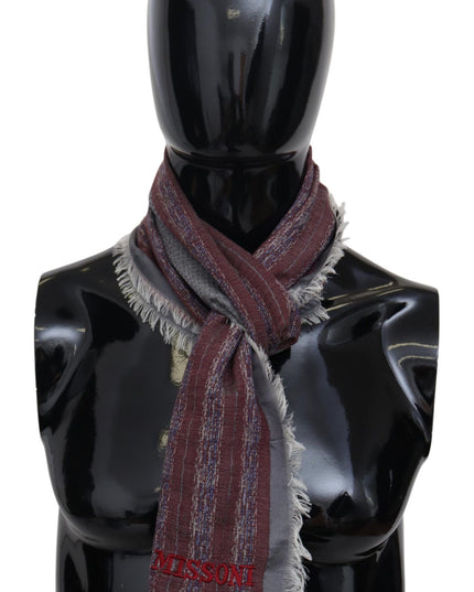 Missoni Multicolor Wool Striped Unisex Neck Wrap Shawl Scarf