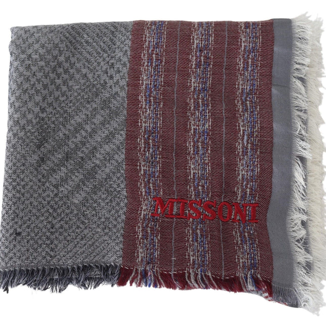 Missoni Multicolor Wool Striped Unisex Neck Wrap Shawl Scarf