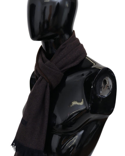 Missoni Brown 100% Cashmere Unisex Neck Wrap Fringes Scarf