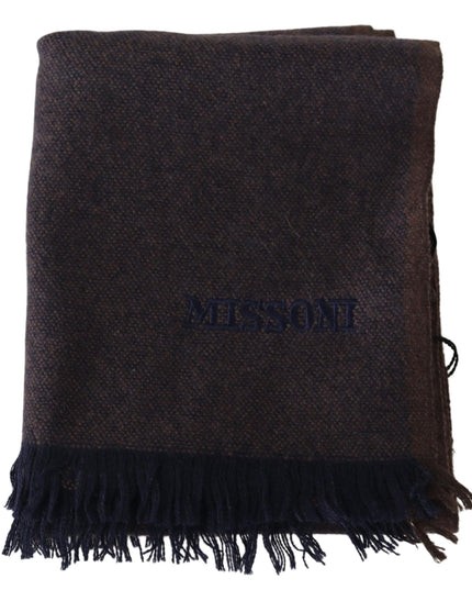 Missoni Brown 100% Cashmere Unisex Neck Wrap Fringes Scarf
