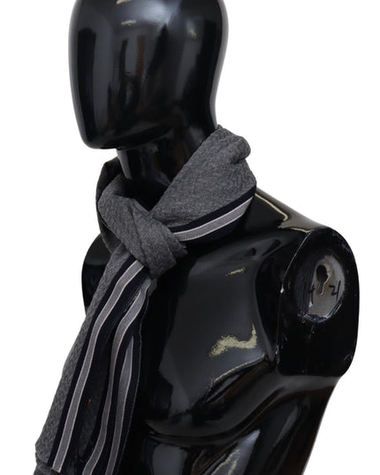 Missoni Gray Stripes Pattern 100% Wool Unisex Neck Wrap Scarf