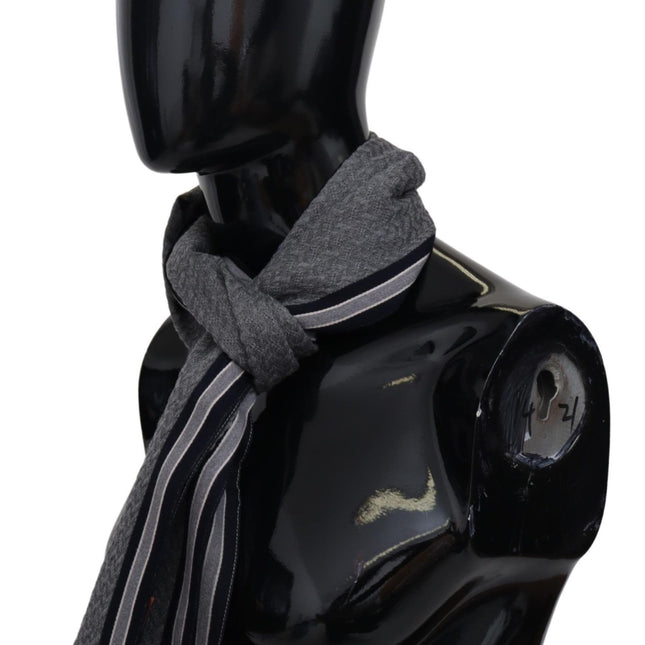 Missoni Gray Stripes Pattern 100% Wool Unisex Neck Wrap Scarf