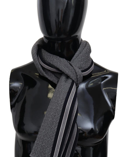 Missoni Gray Stripes Pattern 100% Wool Unisex Neck Wrap Scarf