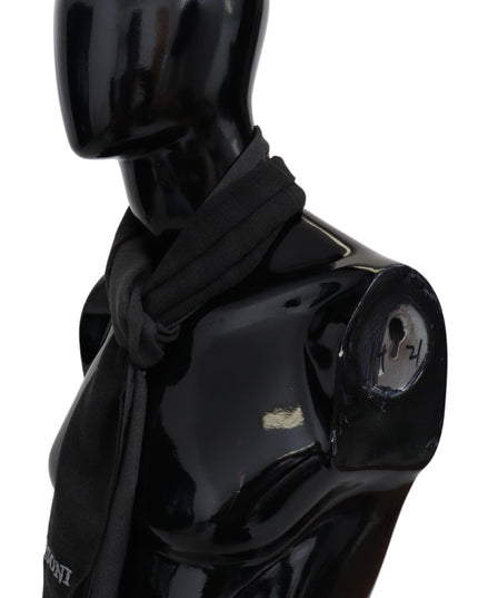 Missoni Gray Wool Unisex Neck Wrap Shawl Fringes Logo Scarf