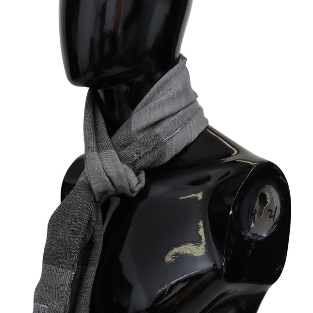 Missoni Gray Striped Wool Unisex Neck Wrap Fringes Scarf