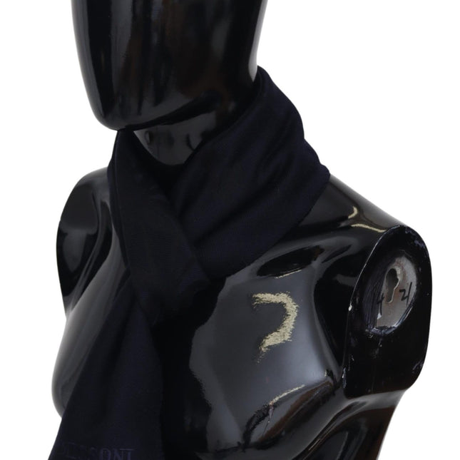 Missoni Black 100% Wool Unisex Neck Wrap Fringes Scarf