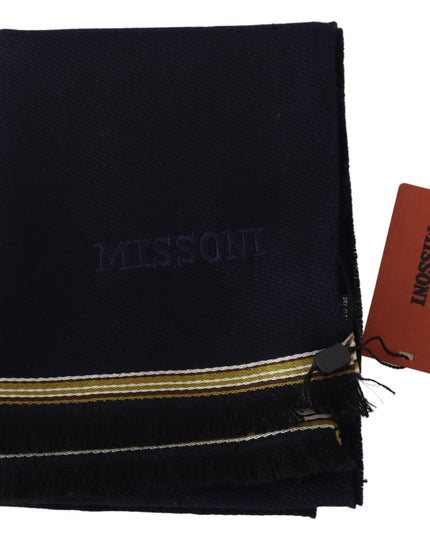 Missoni Black 100% Wool Unisex Neck Wrap Fringes Scarf