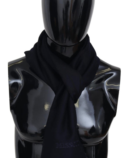 Missoni Black 100% Wool Unisex Neck Wrap Fringes Scarf