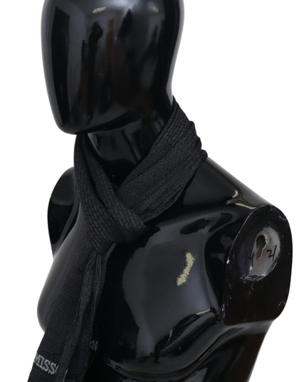 Missoni Black Wool Knit Unisex Neck Wrap Scarf