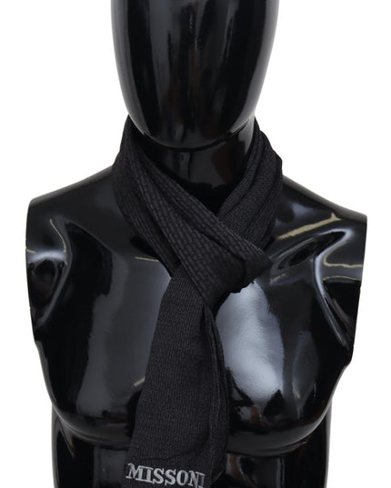 Missoni Black Wool Knit Unisex Neck Wrap Scarf