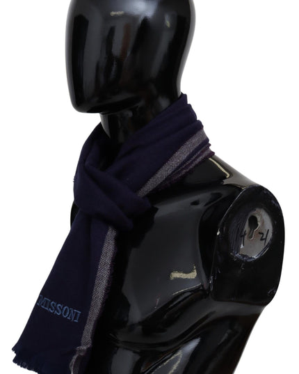 Missoni Multicolor Striped Wool Unisex Wrap Fringes Scarf