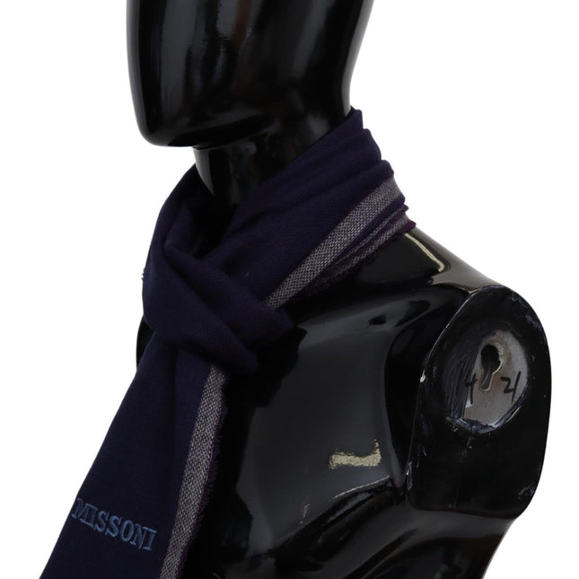 Missoni Multicolor Striped Wool Unisex Wrap Fringes Scarf