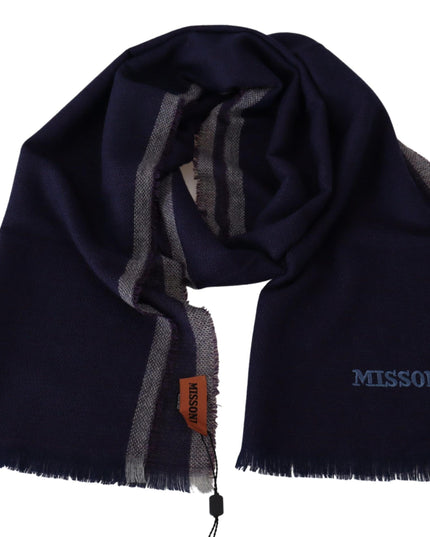 Missoni Multicolor Striped Wool Unisex Wrap Fringes Scarf