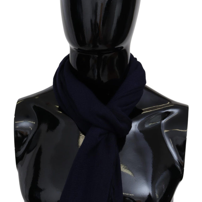 Missoni Blue Wool Knit Unisex Neck Wrap Scarf