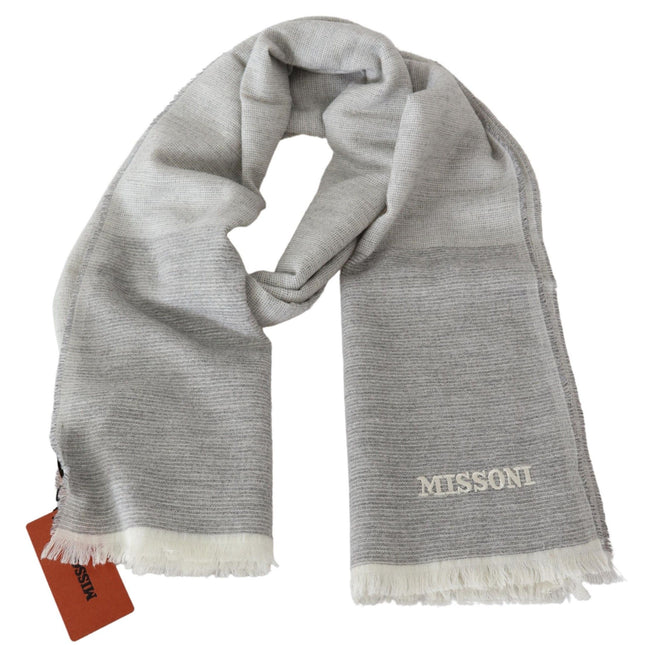 Missoni Beige 100% Wool Unisex Neck Wrap Scarf