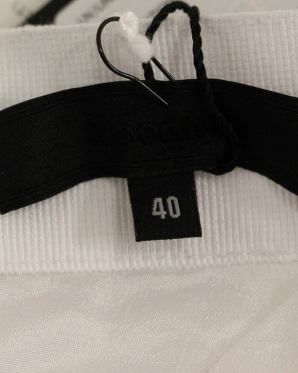 Koonhor White Sequined Straight Pencil Skirt