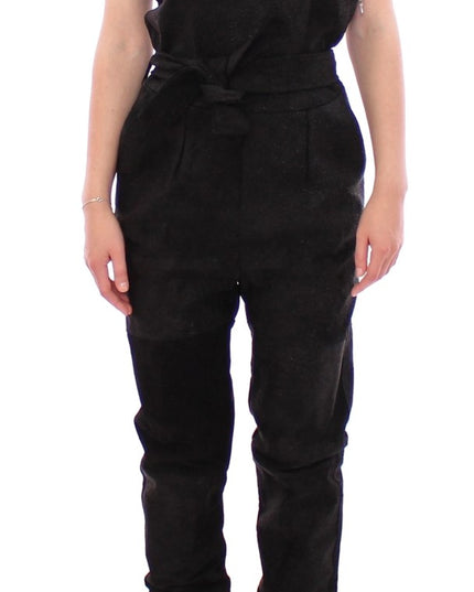 La Maison du Couturier Black Leather Jumpsuit