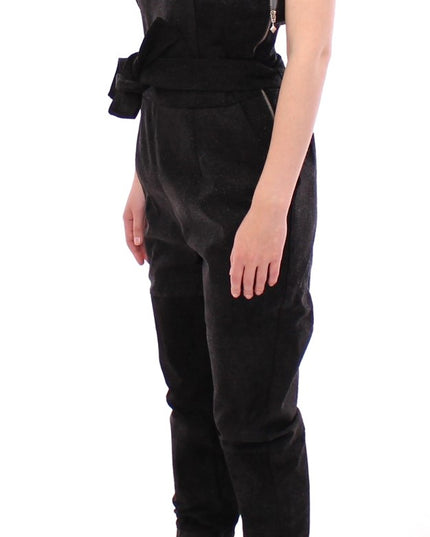 La Maison du Couturier Black Leather Jumpsuit