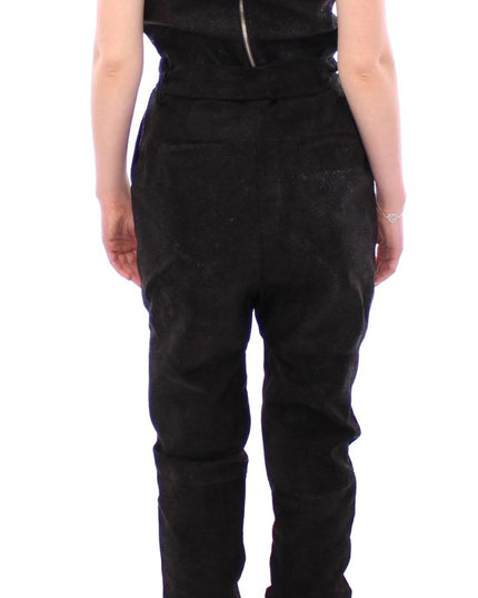 La Maison du Couturier Black Leather Jumpsuit