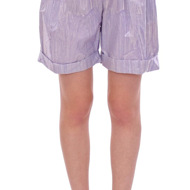 Licia Florio Purple Above-Knee Wrap Shorts