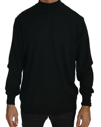 MILA SCHÖN Black Turtle Neck Pullover Top Virgin Wool Sweater