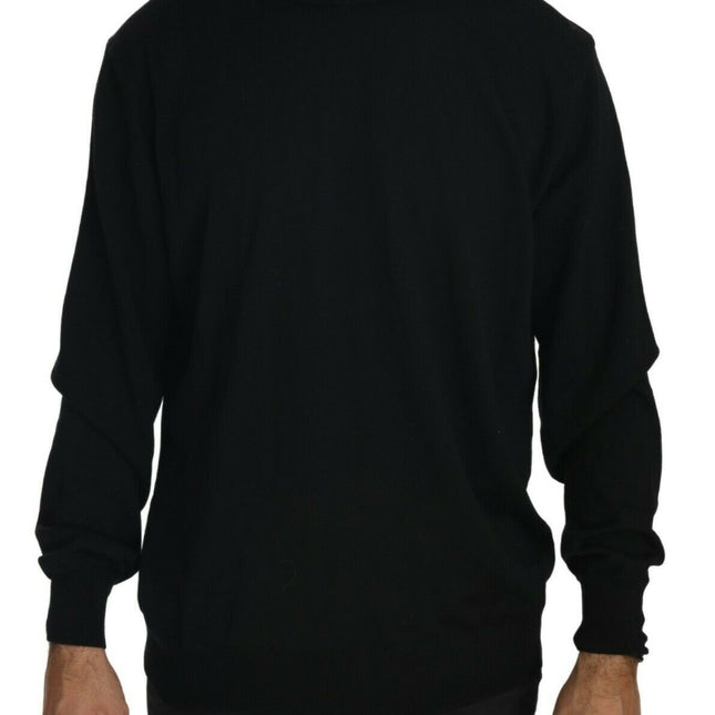 MILA SCHÖN Black Turtle Neck Pullover Top Virgin Wool Sweater