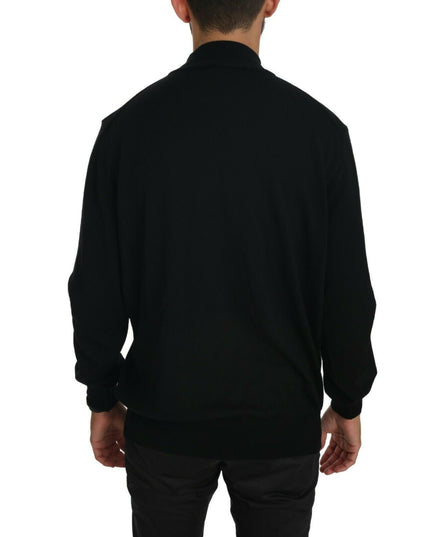 MILA SCHÖN Black Turtle Neck Pullover Top Virgin Wool Sweater