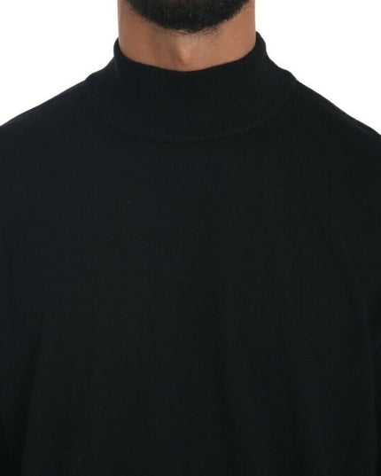 MILA SCHÖN Black Turtle Neck Pullover Top Virgin Wool Sweater