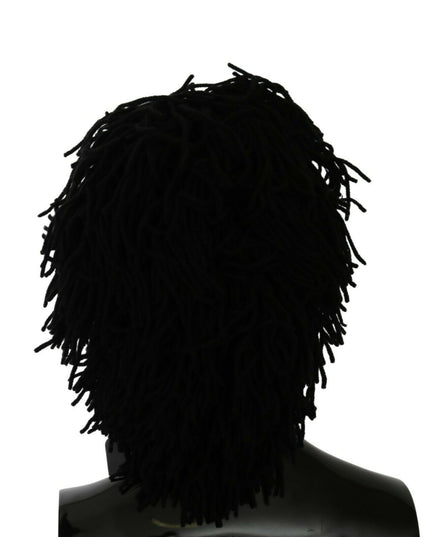 Dolce & Gabbana Black White Knitted Cashmere Animal Design Hat