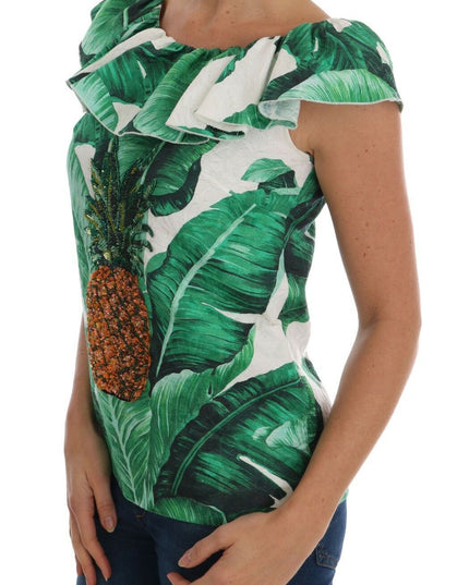 Dolce & Gabbana Pineapple Banana Sequins Blouse T-shirt