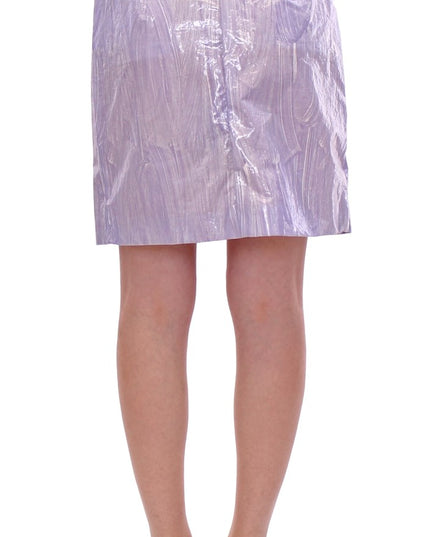 Licia Florio Purple Viscose Above-Knee Wrap Skirt
