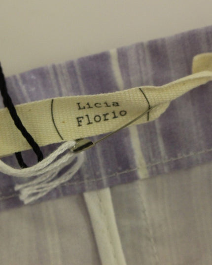 Licia Florio Purple Viscose Above-Knee Wrap Skirt