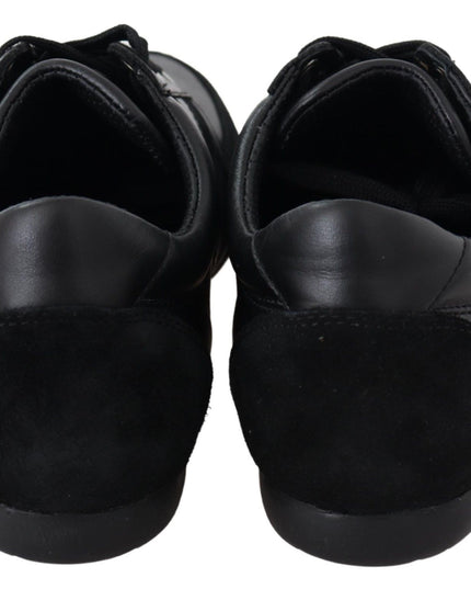 Dolce & Gabbana Black Logo Leather Casual Sneakers Shoes