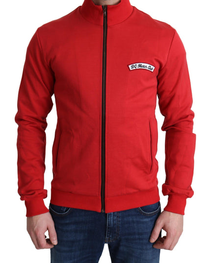Dolce & Gabbana Red DG Motor Club Zippered Cardigan Sweater
