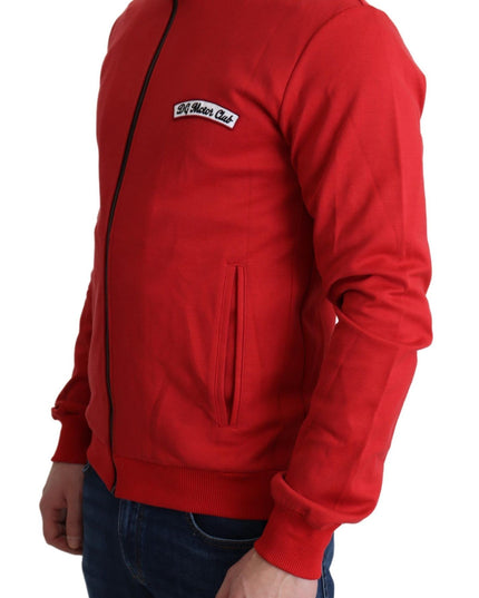Dolce & Gabbana Red DG Motor Club Zippered Cardigan Sweater