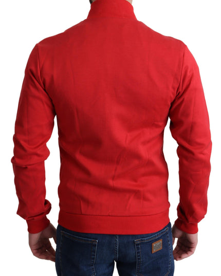 Dolce & Gabbana Red DG Motor Club Zippered Cardigan Sweater