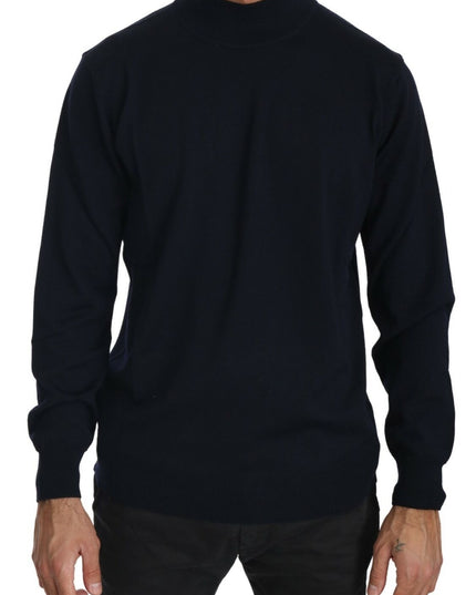 MILA SCHÖN Dark Blue Crewneck Pullover 100% Wool Sweater