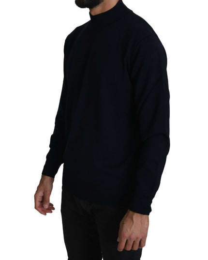 MILA SCHÖN Dark Blue Crewneck Pullover 100% Wool Sweater