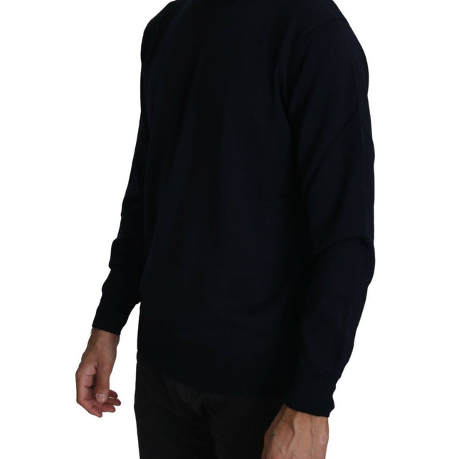 MILA SCHÖN Dark Blue Crewneck Pullover 100% Wool Sweater