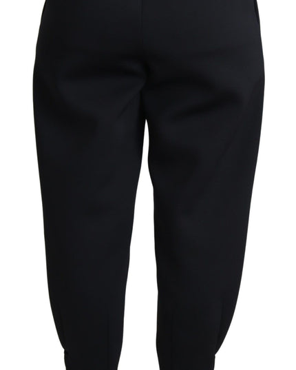 Dolce & Gabbana Black Cropped Dress High Waist Polyester Pants