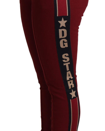 Dolce & Gabbana Red DG Star Striped Skinny Cotton Pant