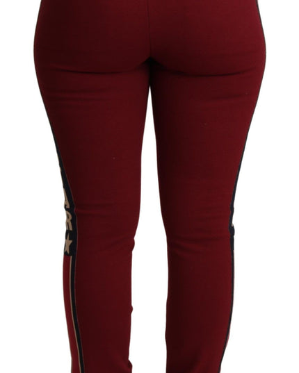 Dolce & Gabbana Red DG Star Striped Skinny Cotton Pant